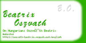 beatrix oszvath business card